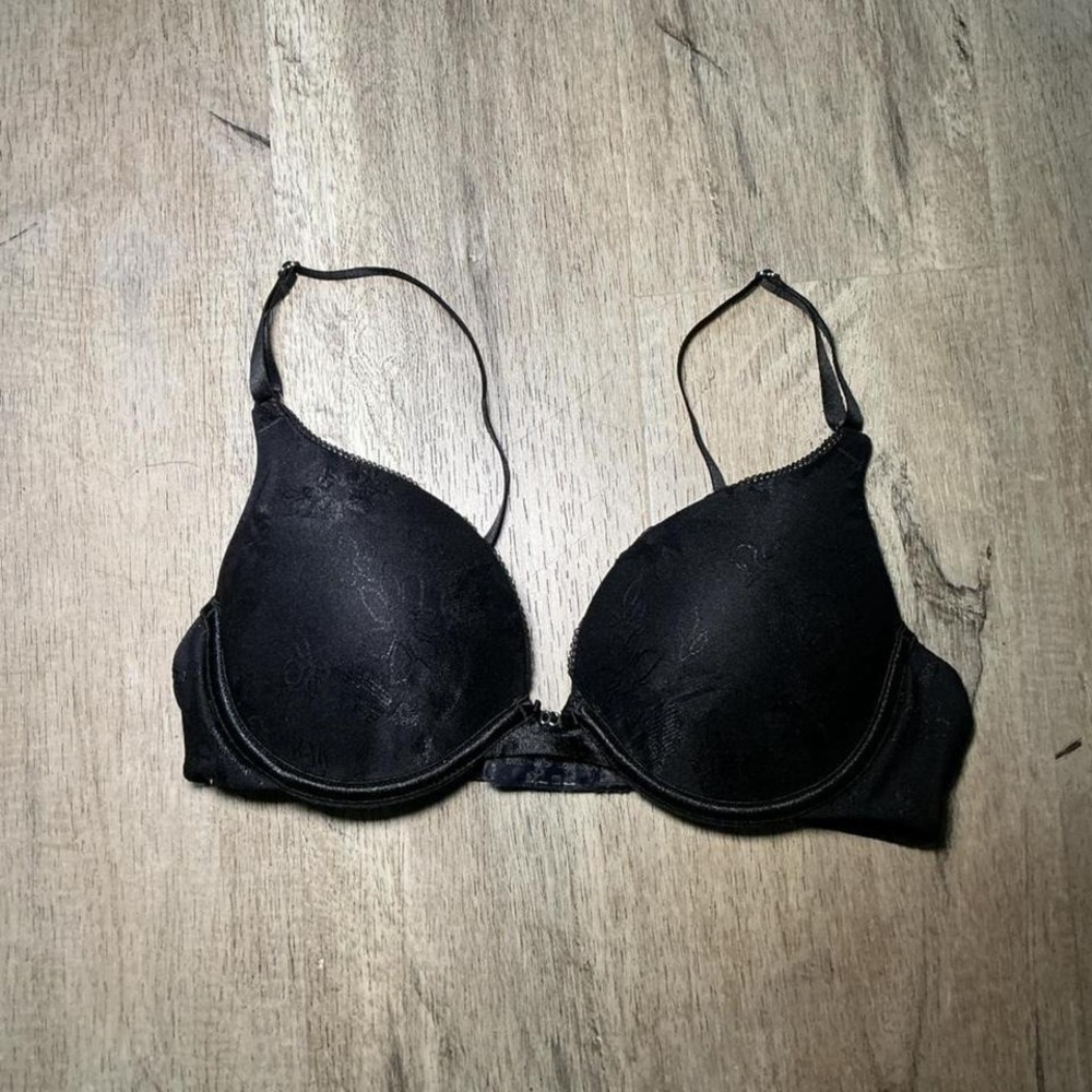 Black lace push up bra